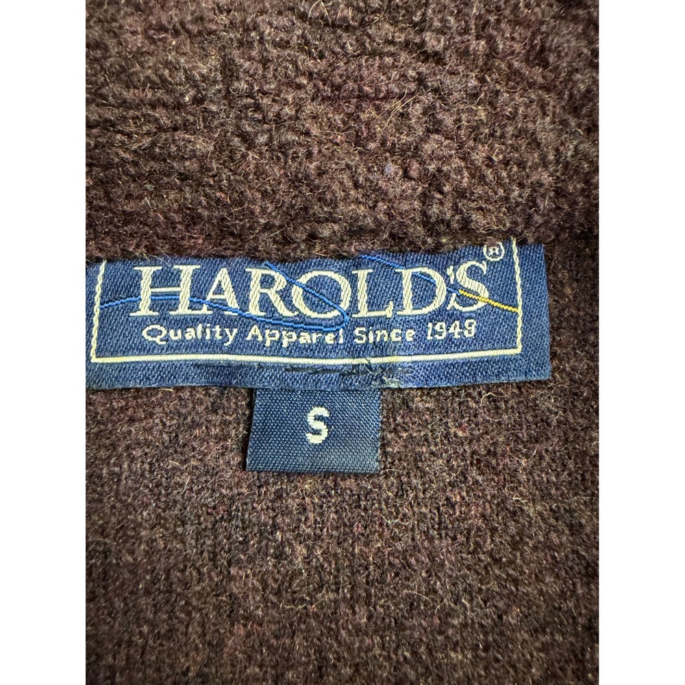 Harolds‎ Womens Brown Boucle Knit Button Front Jacket Size S Small Coat - Picture 2 of 4